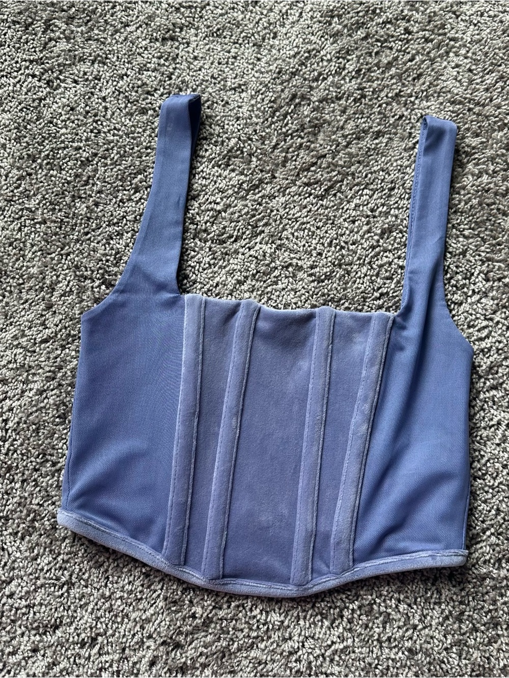 Forever 21 Purple Corset-Style Square Neck Crop Top